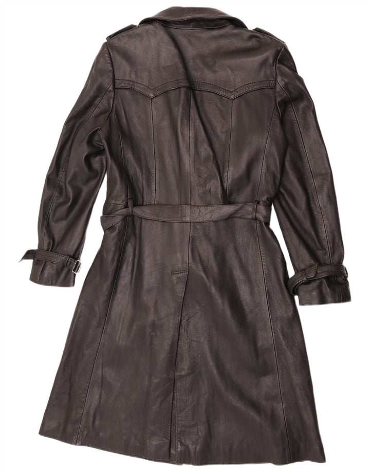 vintage Mens Double Breasted Trench Coat UK 36 Petit Noir