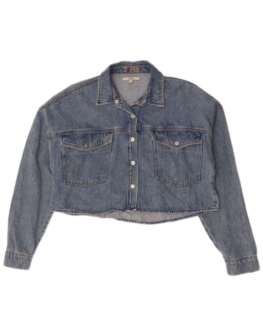 Esprit Veste en jean surdimensionnée pour femme UK 10 Petit coton bleu