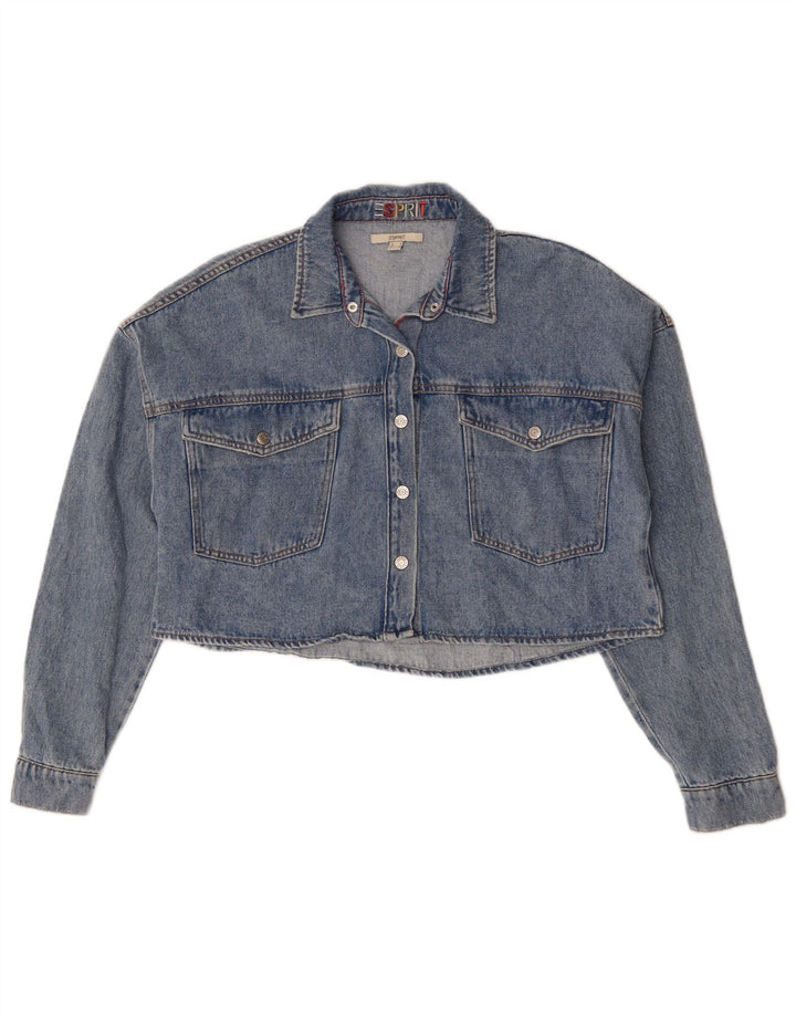 Esprit Veste en jean surdimensionnée pour femme UK 10 Petit coton bleu