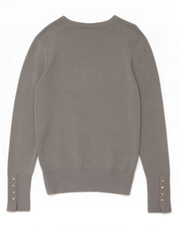 Zara Femme Pull Col Bateau UK 14 Grand Gris Moucheté