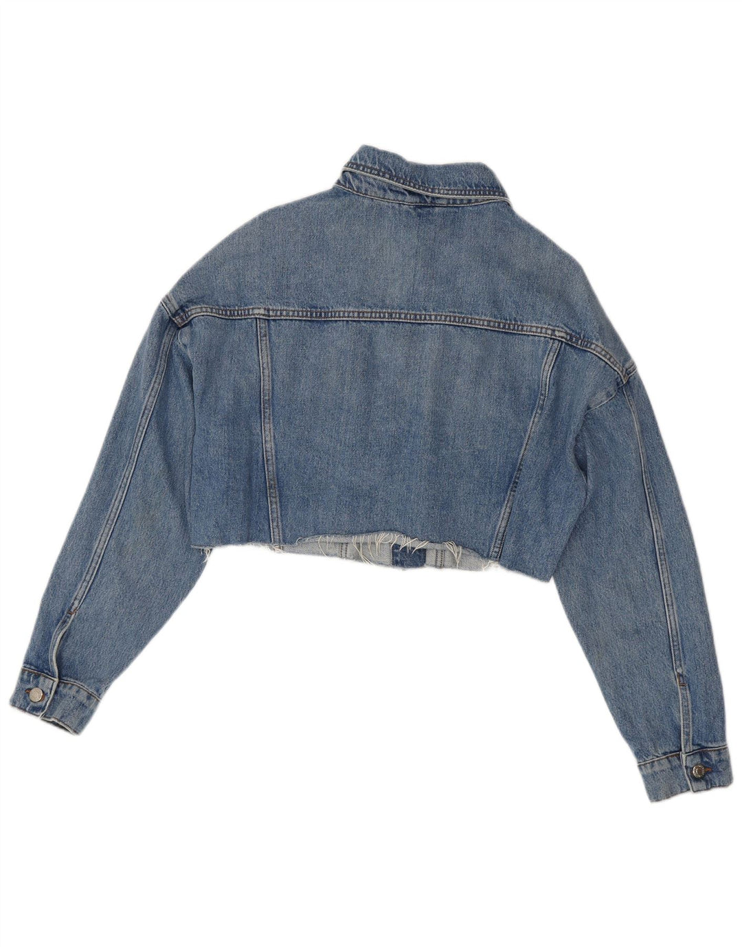 Topshop Veste en jean surdimensionnée pour femme UK 10 Petit coton bleu