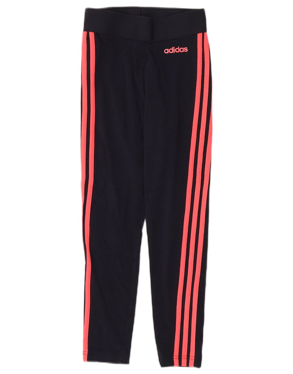 Adidas Leggings Femme UK 4/6 XS Bleu Marine Coton