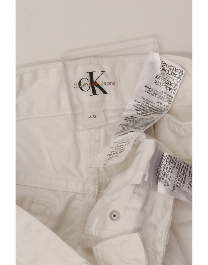 CALVIN KLEIN Short en Jean Graphique W31 Homme Blanc Moyen Coton