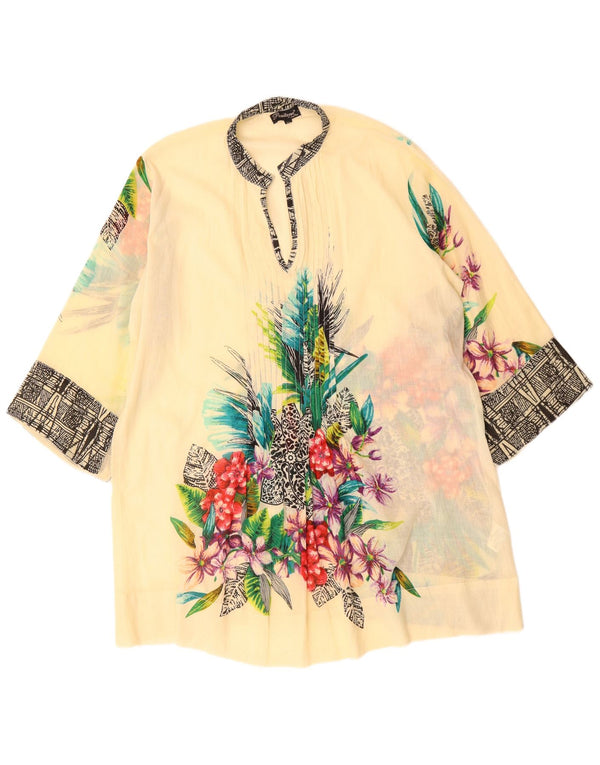 POSITANO BY JEAN PAUL Robe tunique surdimensionnée pour femme UK 18 XL Beige Floral
