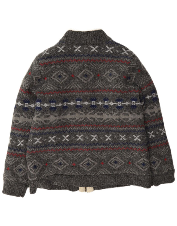 L.L.Bean Cardigan Sherpa pour homme en laine Fair Isle Gris 2XL