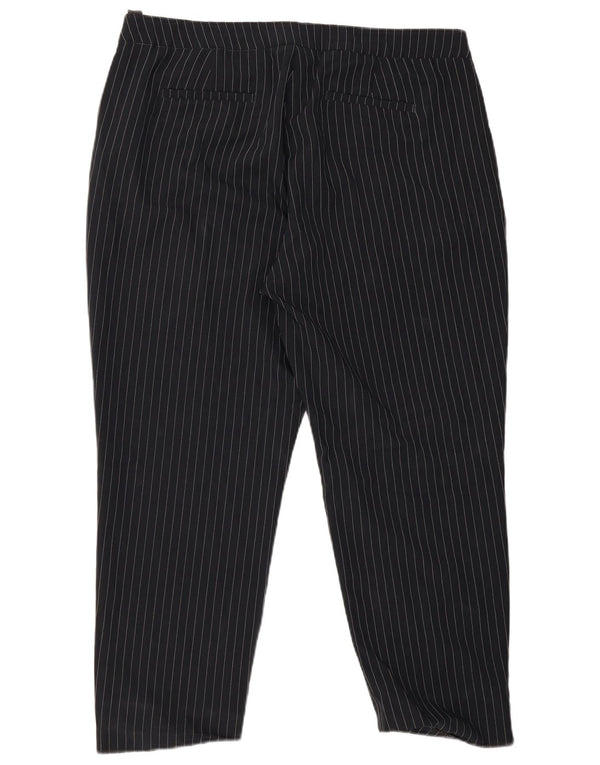 Marks & Spencer Womens Chino Trousers UK 20 2XL W38 L27 Navy Blue Striped