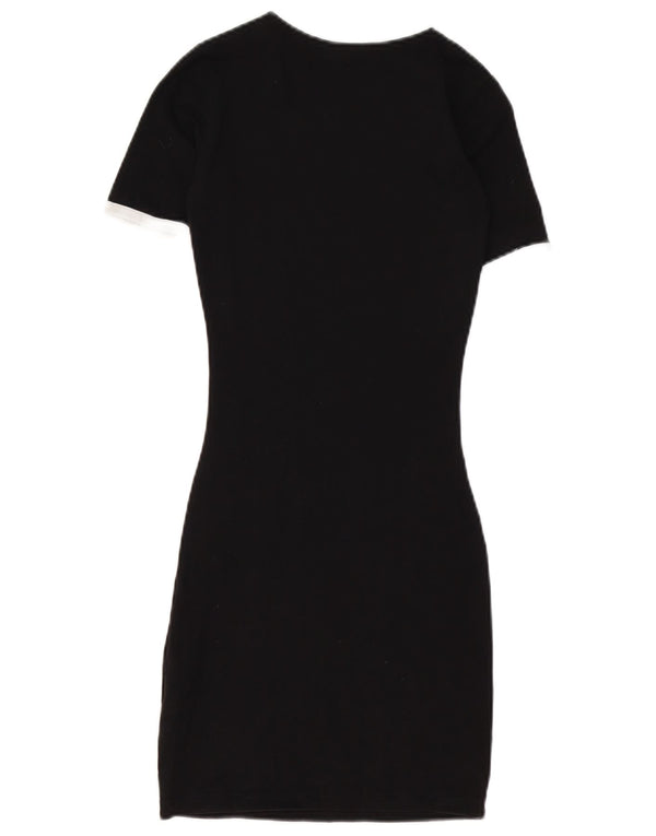 FILA Robe t-shirt graphique pour femme UK 4 XS Noir Coton