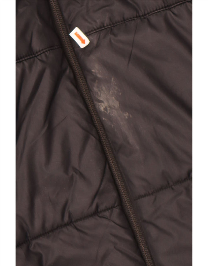 NIKE Womens Graphic Hooded Padded Jacket UK 10 Small Black Polyester