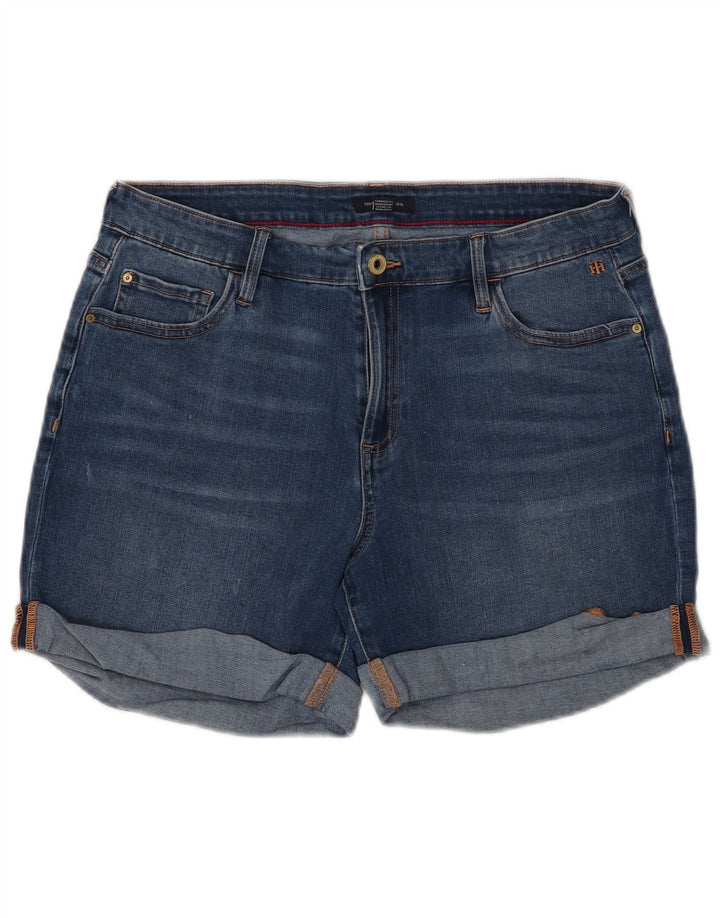 TOMMY HILFIGER Short en jean pour femme US 12 Large W34 Bleu Coton