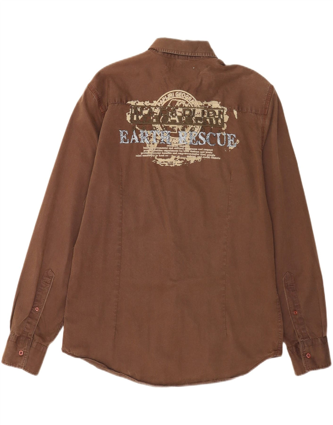 Napapijri Chemise Graphique XL Marron Coton Homme