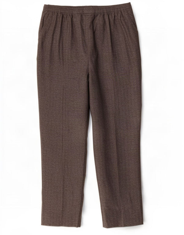 Marks & Spencer Pantalon Chino Femme UK 14 Large W34 L28 Gris Moucheté