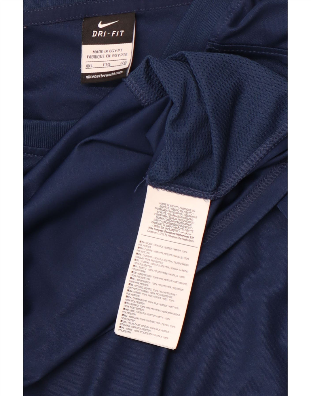 NIKE T-shirt graphique Dri Fit pour homme 2XL Bleu marine Polyester