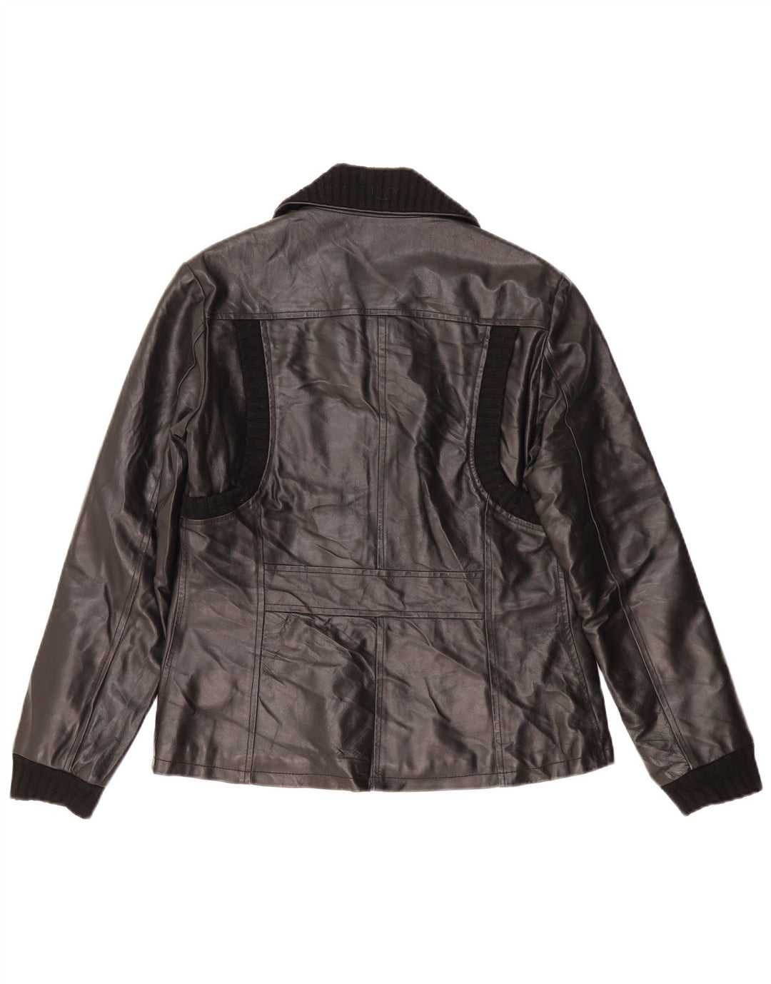 VINTAGE Womens Leather Jacket UK 18 XL Black Leather Vintage Vintage and Second-Hand Vintage from Messina Hembry 