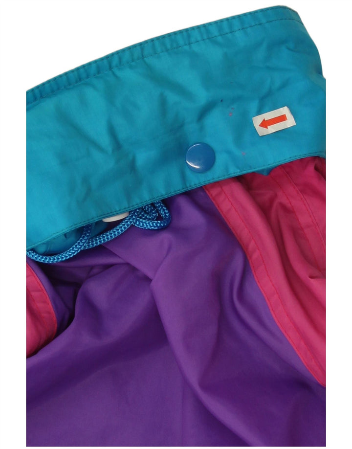 Veste de pluie surdimensionnée à capuche femme vintage UK 14 Colorblock bleu moyen