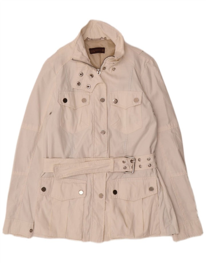 Zara Veste utilitaire pour femme UK 12 Medium Off White Nylon