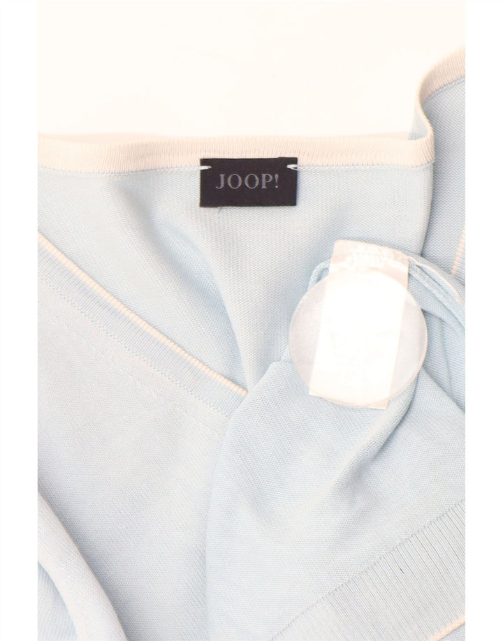 JOOP Pull col V Femme EU 38 Bleu Moyen Coton