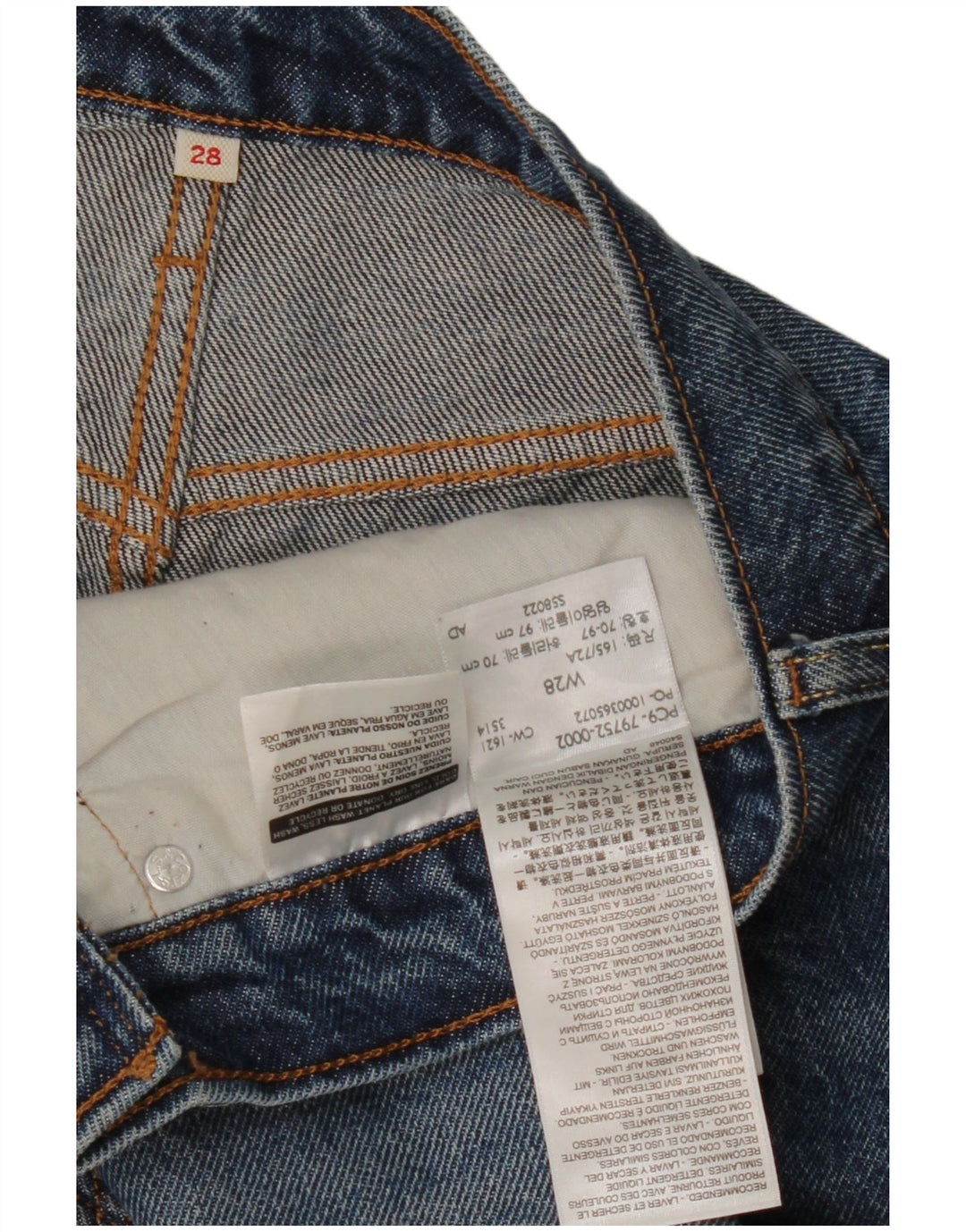 Levi's Jupe en Jean Effet Déchiré W28 Femme Bleu Moyen Coton