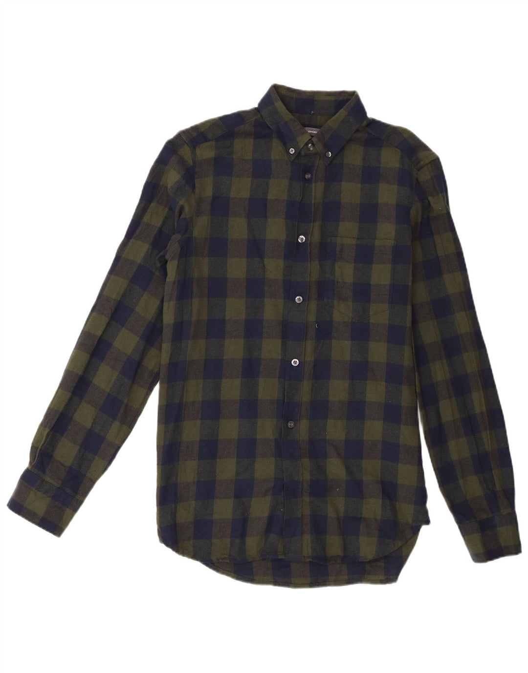 French Connection Chemise en Flanelle Homme Petit Carreau Vert Coton