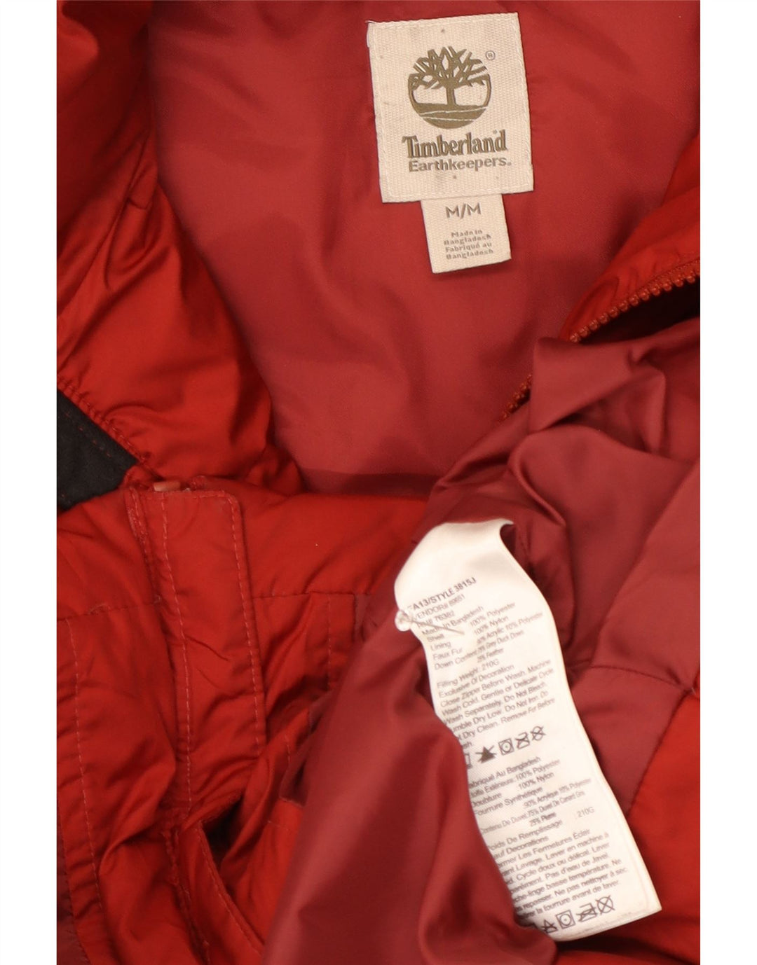 Timberland Veste matelassée à capuche pour femme UK 12 Rouge moyen Polyester