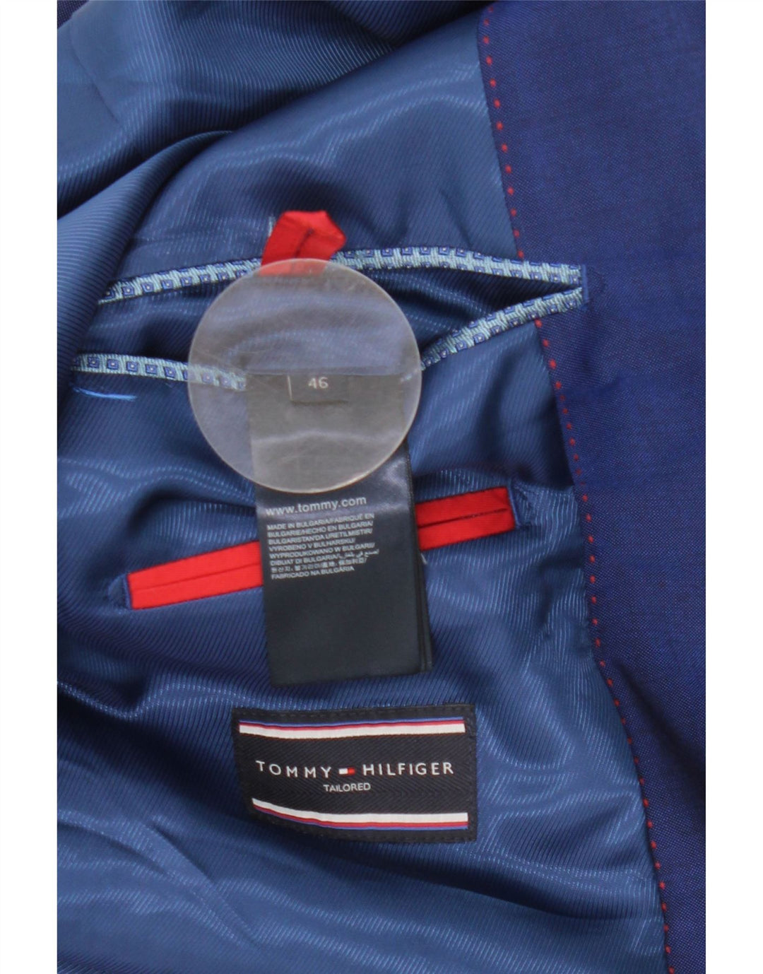 Tommy Hilfiger Veste blazer à 2 boutons pour homme IT 46 Petite laine vierge bleue