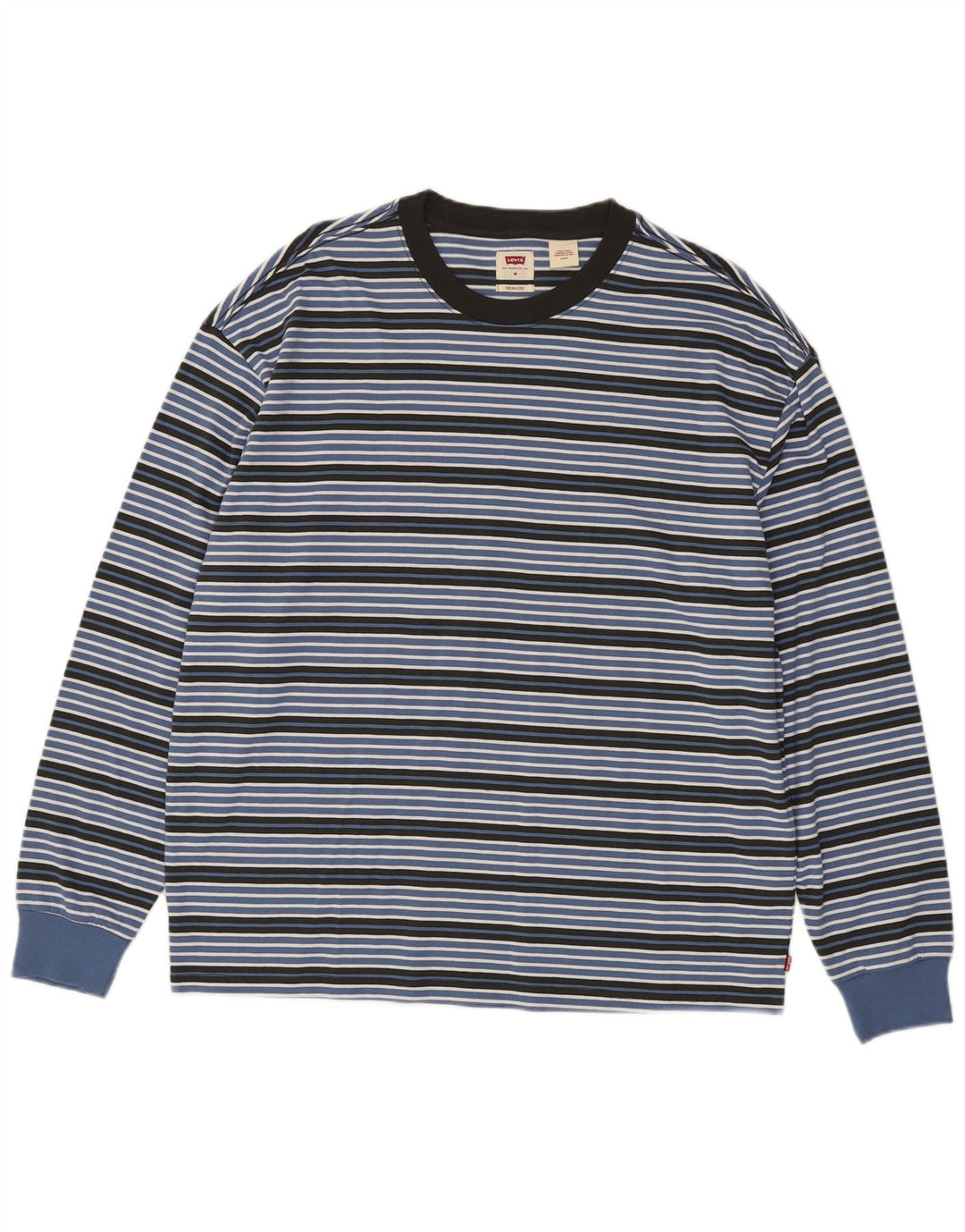 Levi's Top Oversize à Manches Longues Homme Bleu Moyen Rayé Coton