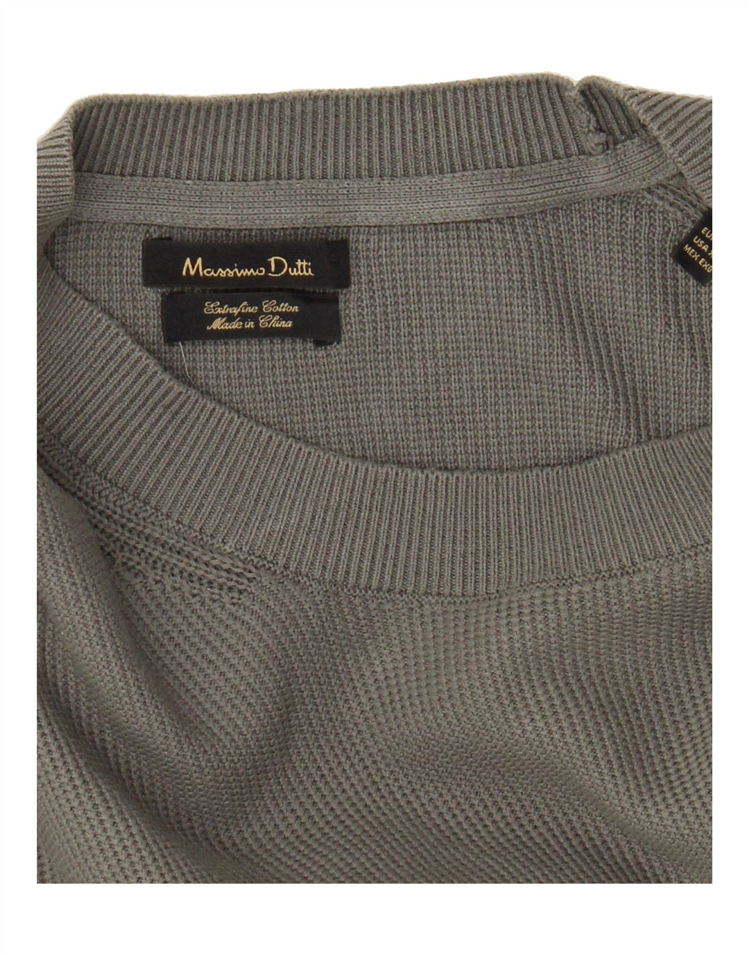 MASSIMO DUTTI Mens Crew Neck Jumper Sweater XL Grey Cotton Vintage Massimo Dutti and Second-Hand Massimo Dutti from Messina Hembry 