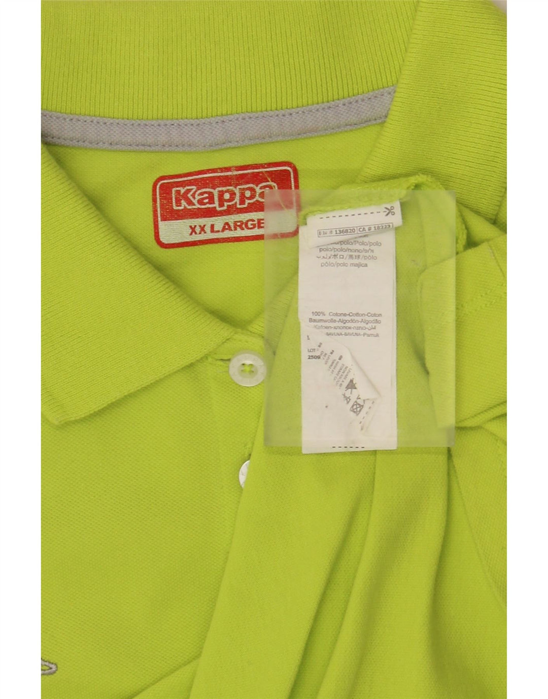 KAPPA Polo Graphique Femme UK 20 2XL Vert Coton