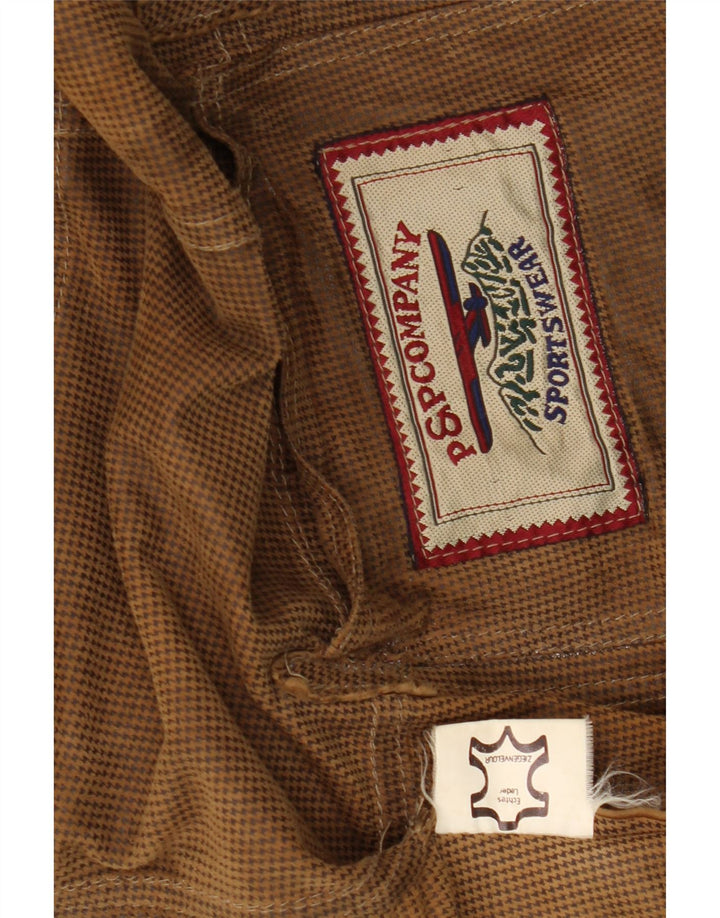 VINTAGE Veste blazer en daim à 2 boutons pour hommes UK 42 XL Cuir marron