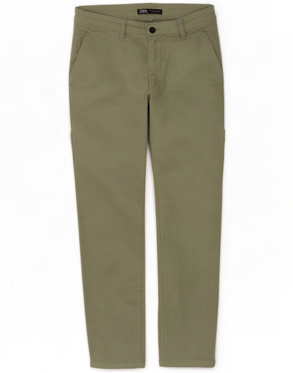 Zara Pantalon Chino Slim Homme EU 42 Large W32 L29 Coton Vert