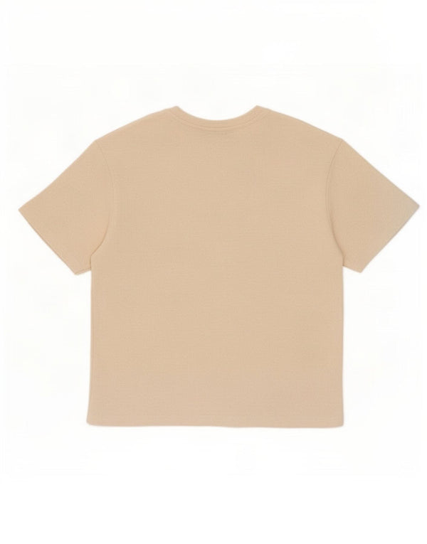 Zara Femme T-Shirt Top UK 10 Small Beige Viscose