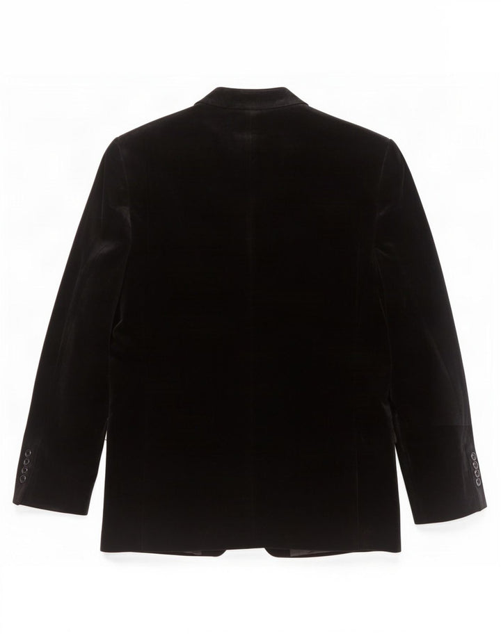 Zara Veste blazer en velours à 2 boutons pour homme EU 50 en coton noir moyen