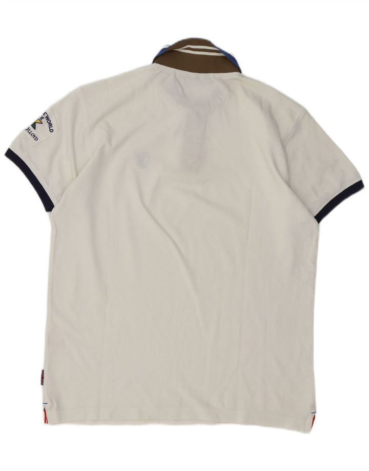 HENRI LLOYD Polo Rugby Homme XL Blanc Coton