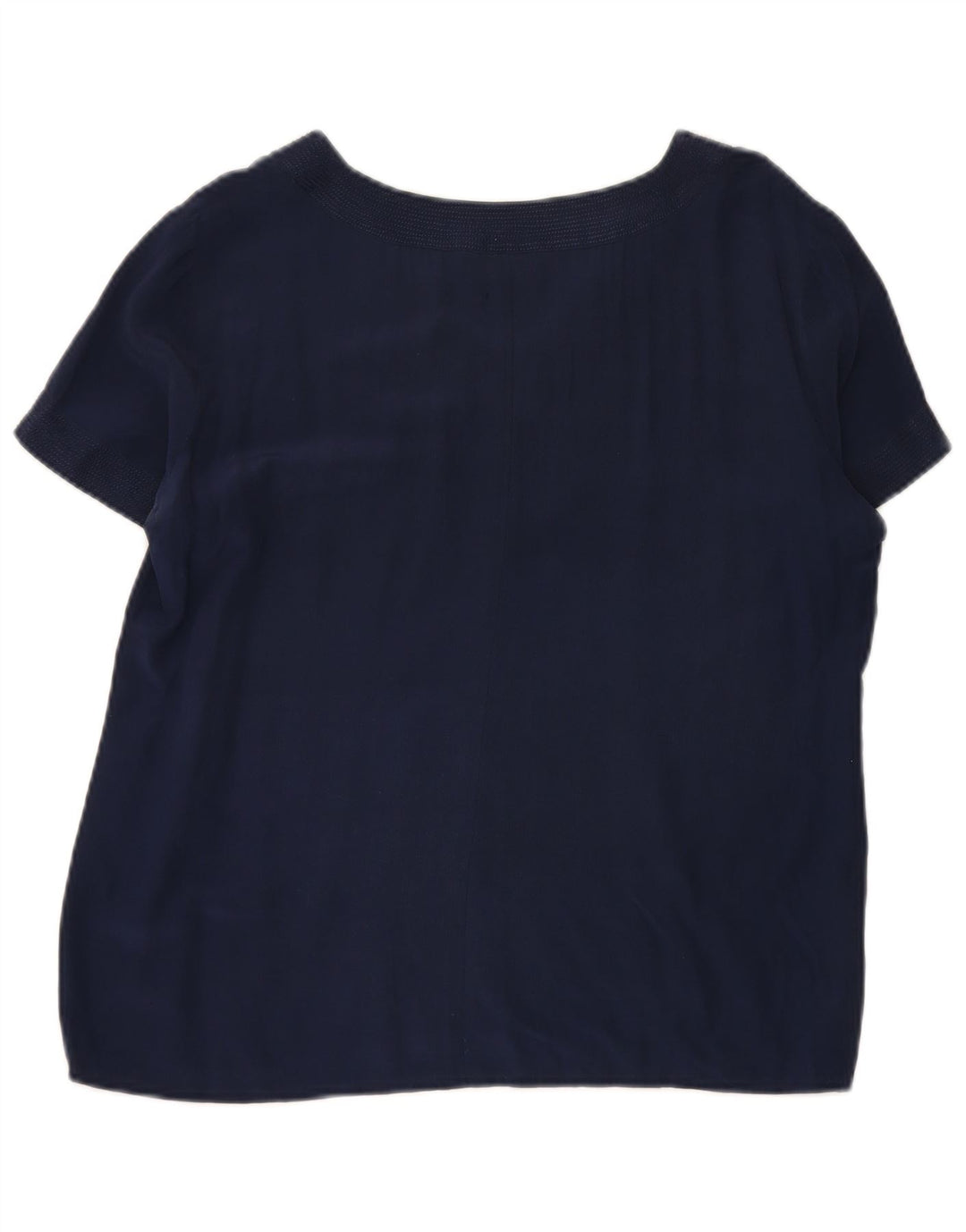 MASKA Womens Blouse Top UK 18 XL Navy Blue Silk