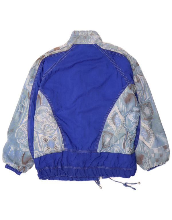 vintage Mens Survêtement Top Jacket UK 42 XL Bleu Géométrique Nylon