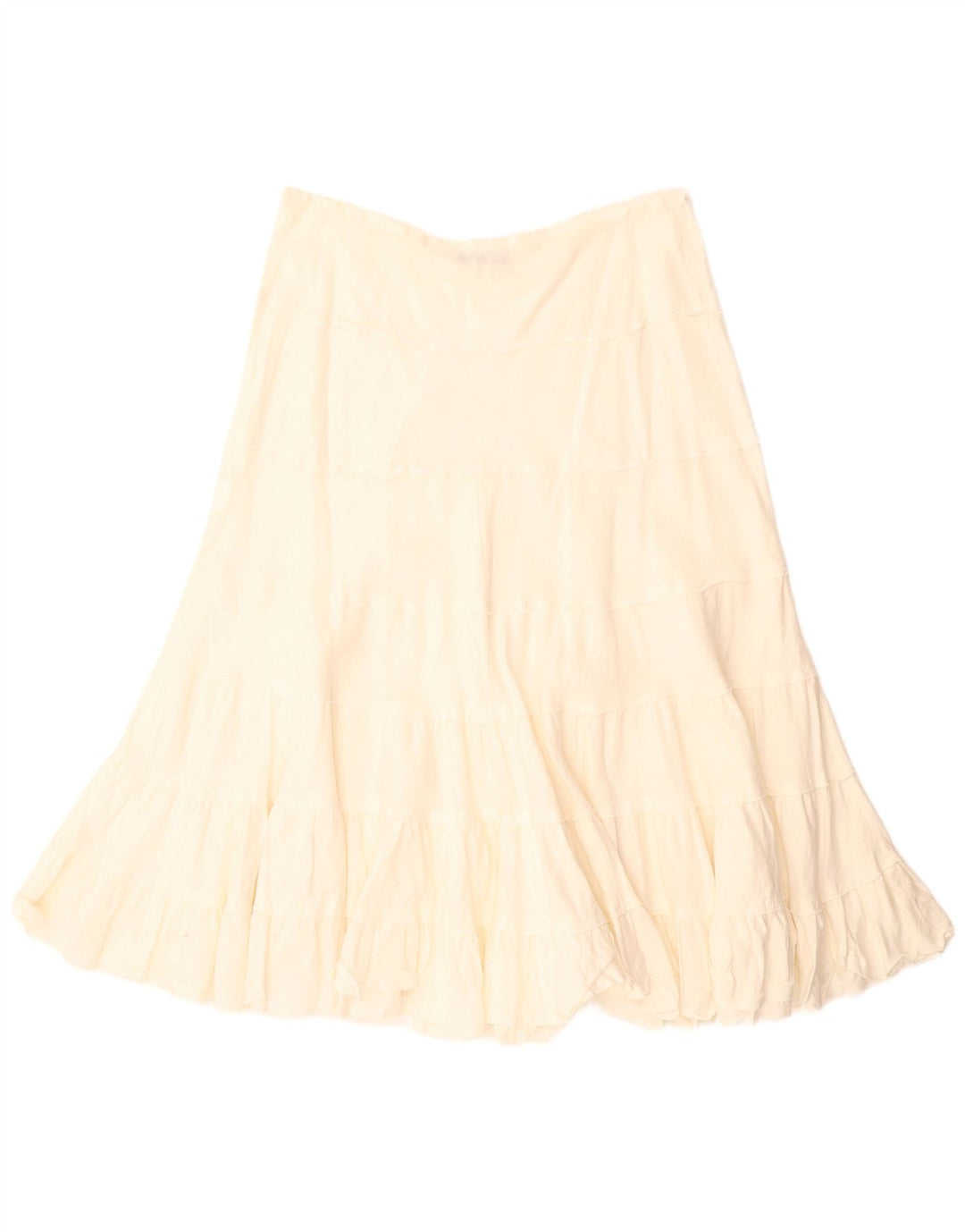 VINTAGE Jupe A-Line Femme W34 Grand Lin Beige