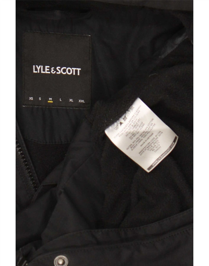 Lyle & Scott Veste coupe-vent à capuche pour homme UK 38 Medium Noir Polyester