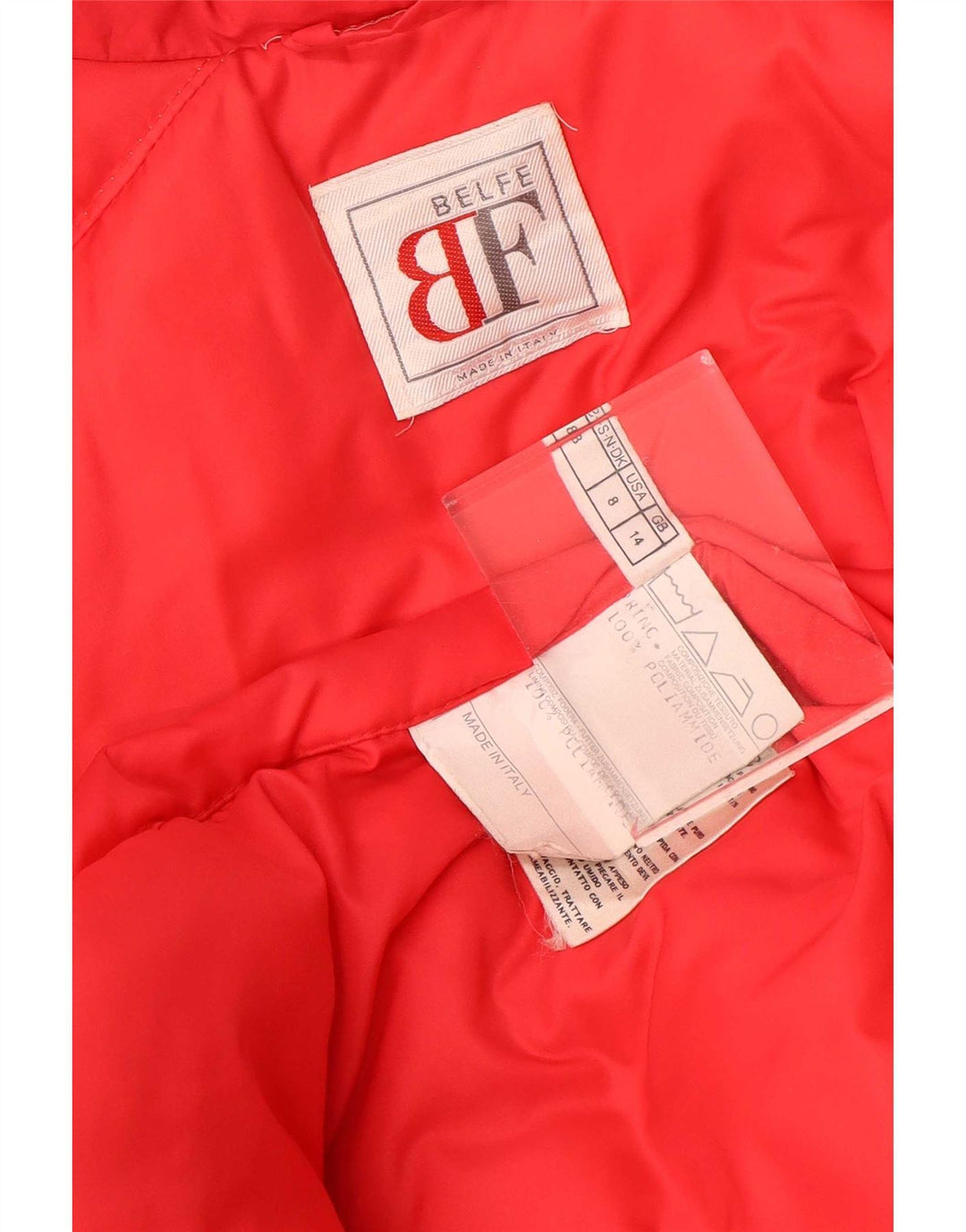Belfe Manteau matelassé surdimensionné à double boutonnage pour femme UK 14 Rouge moyen