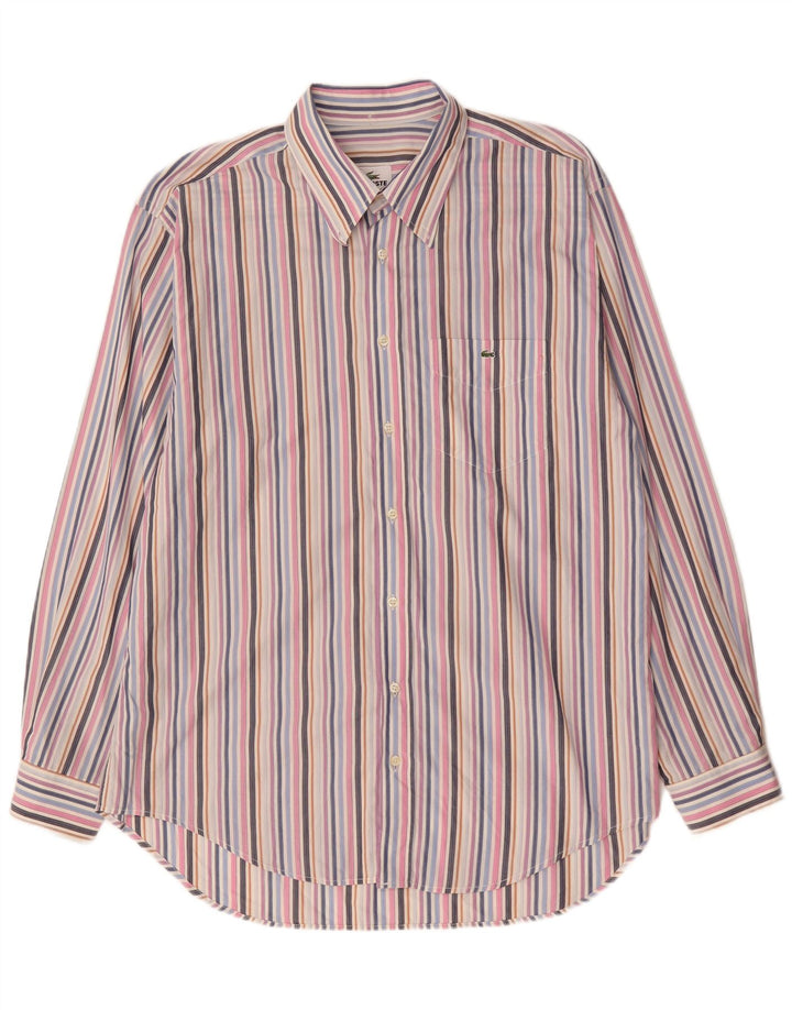 LACOSTE Chemise Homme Taille 44 XL Coton Rayé Multicolore