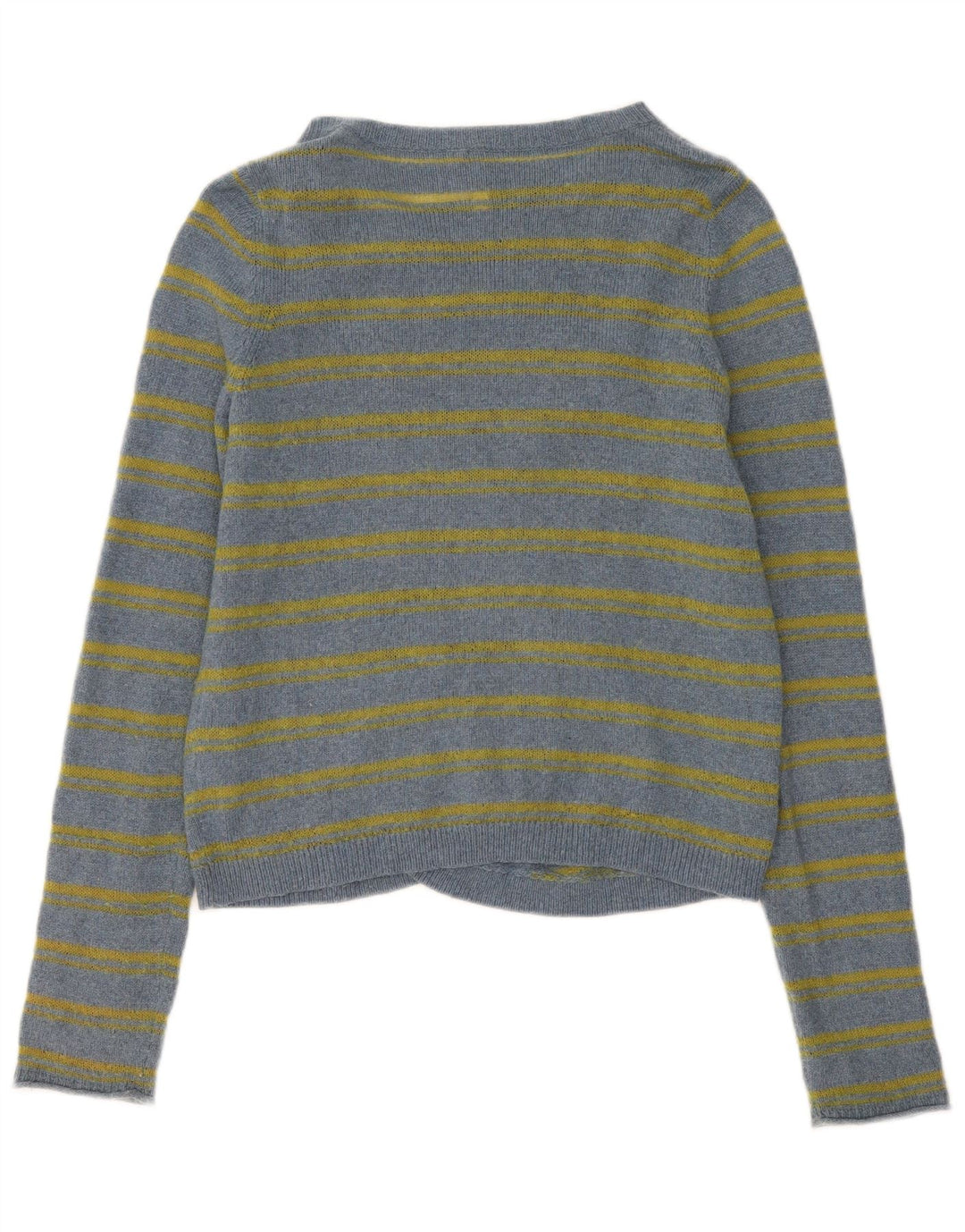 Pull Cardigan Ouvert White Stuff Femme UK 12 Coton Rayé Bleu Moyen