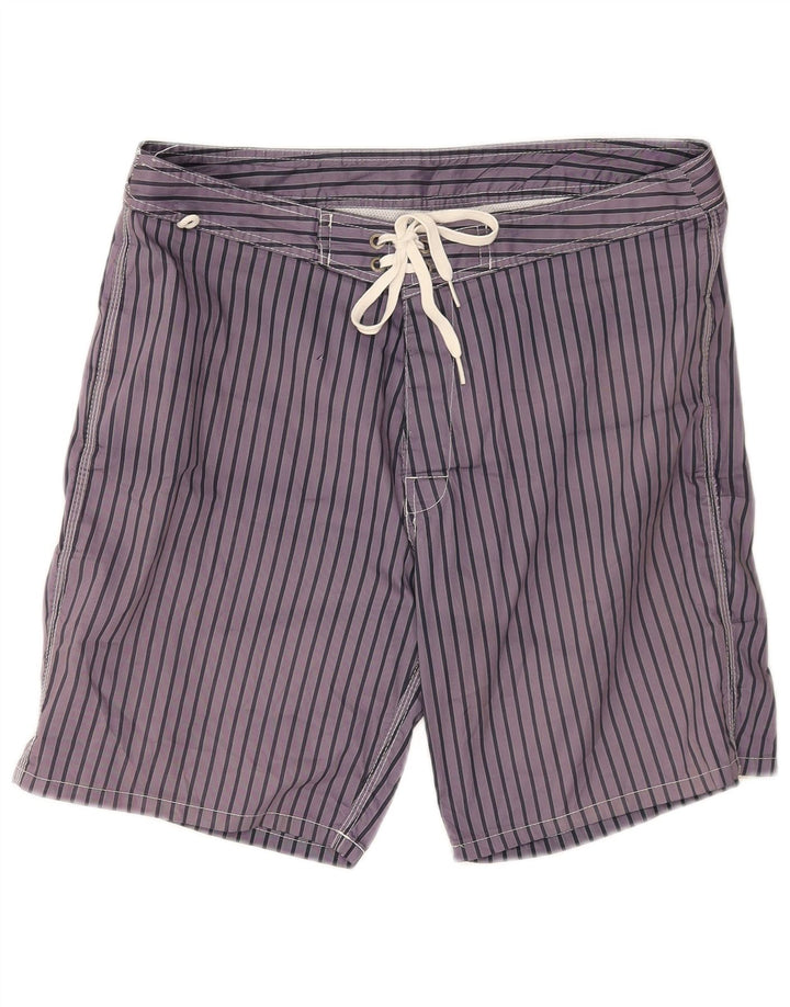 Sundek Short de bain pour homme en polyester à fines rayures violettes