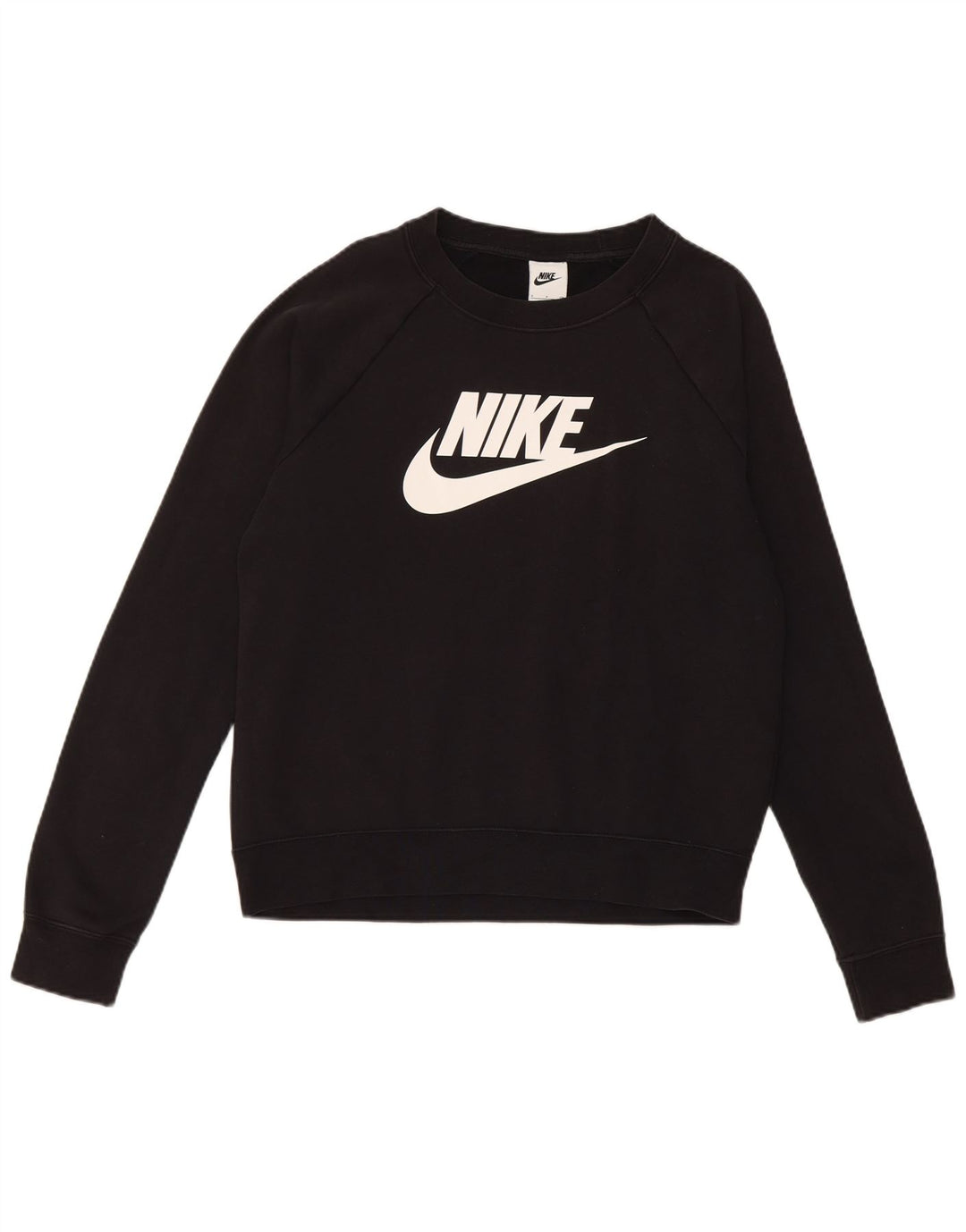 Nike Sweat-shirt surdimensionné graphique pour femme UK 12 Petit coton noir