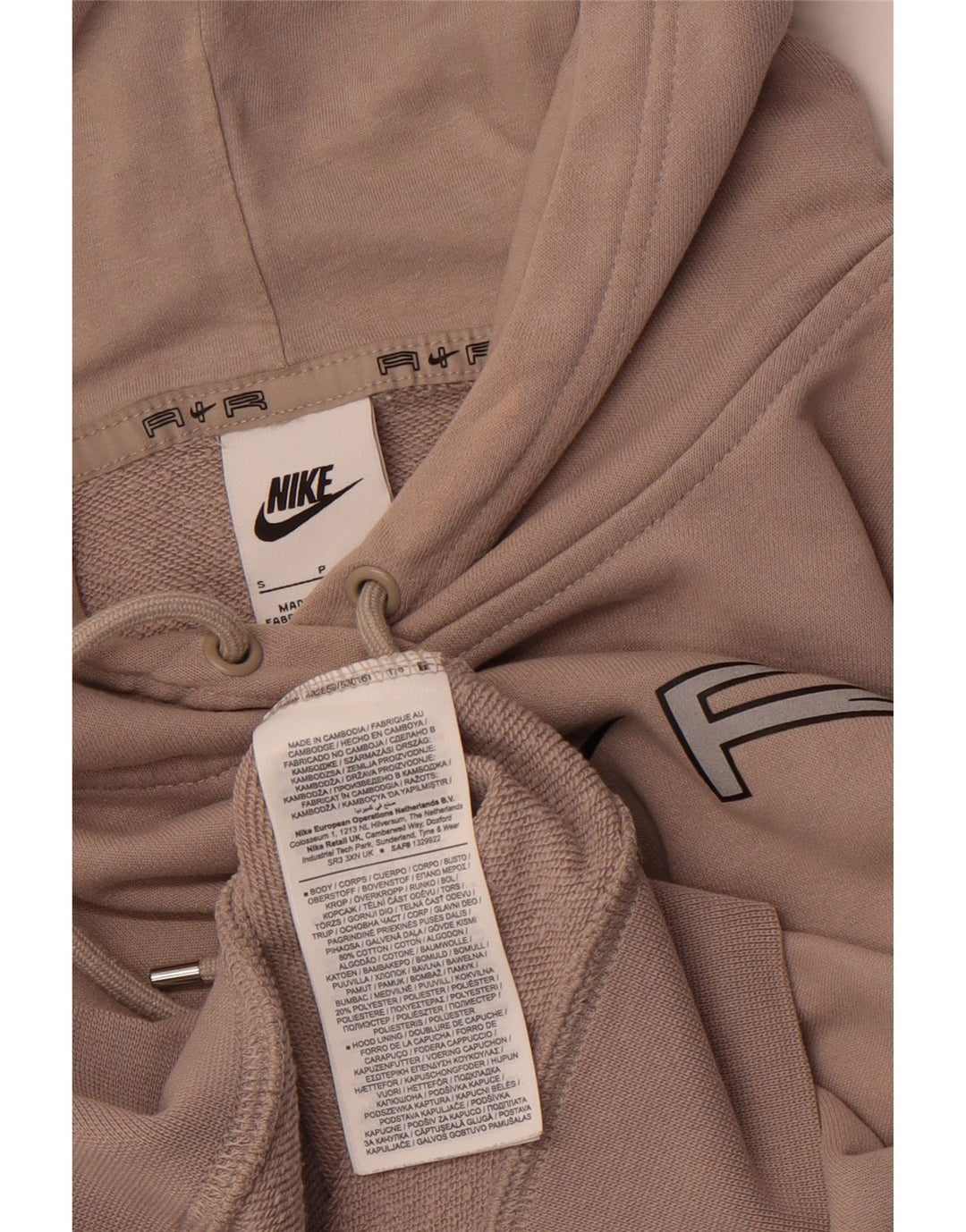 NIKE Pull à capuche graphique coupe ample pour homme, petit coton color block marron