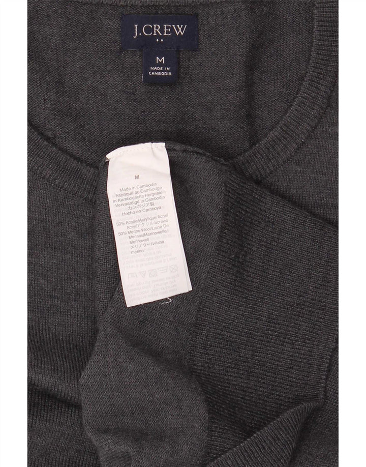 J. Crew Pull Col Rond Homme Gris Moyen Acrylique