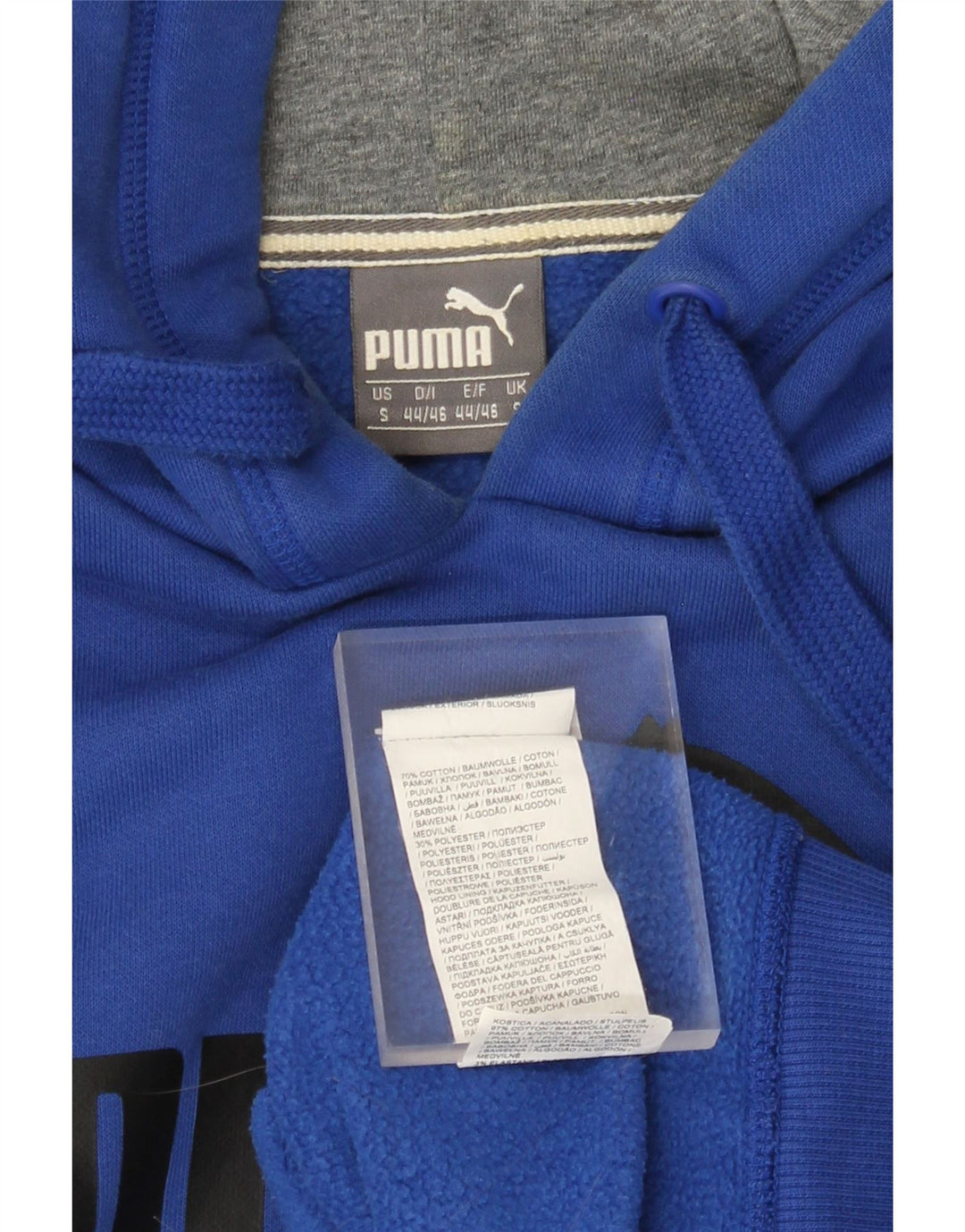 PUMA Pull à capuche graphique pour homme en coton bleu petit