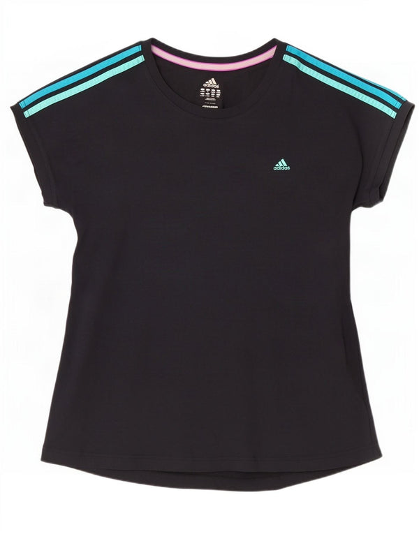 Adidas Climalite T-Shirt Top UK 16/18 Grand Noir