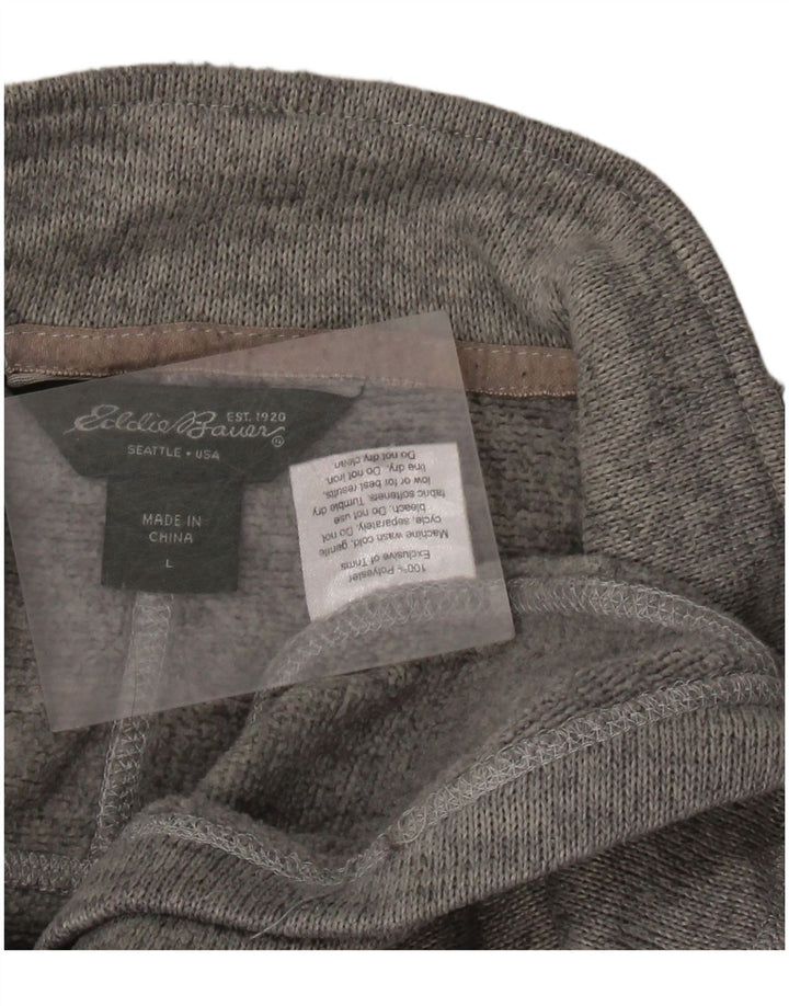 Eddie Bauer Sweat-shirt à col zippé pour homme Grand gris Polyester