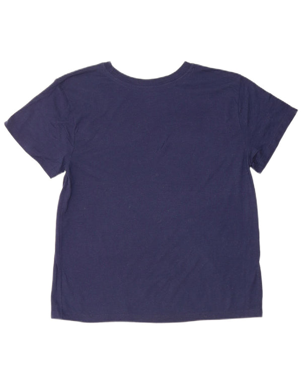 CHAMPION T-shirt court graphique pour femme UK 14 Bleu marine moyen Coton