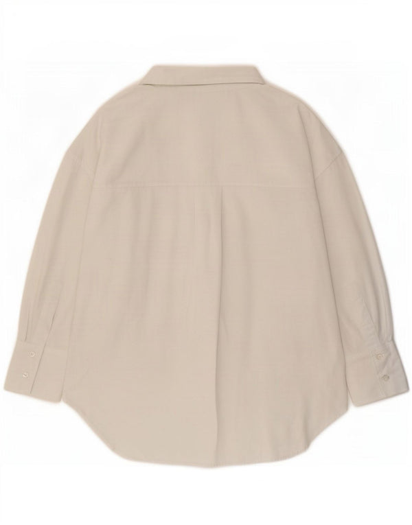 Zara Chemise surdimensionnée pour femme UK 10 Petit coton blanc