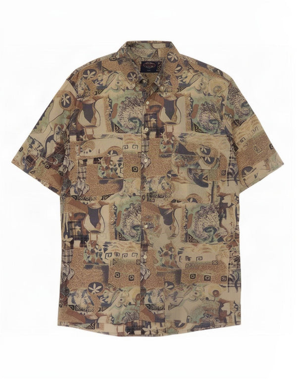 vintage Chemise à manches courtes pour hommes Grand Multicolore