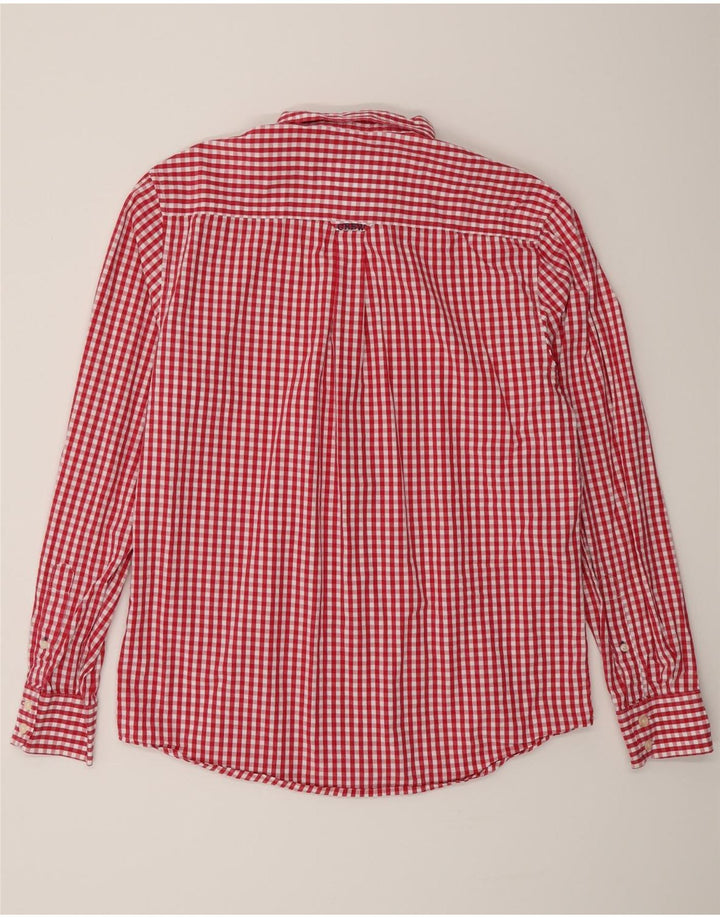 Crew Clothing Chemise classique pour homme en coton vichy rouge moyen